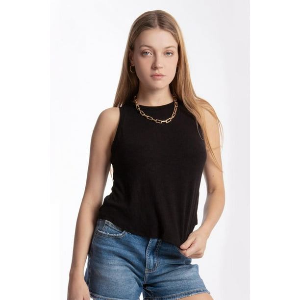 Blusa básica sin manga /Juvenil, 0077 (Negro) negro CH
