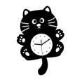 thumbnail image 3 of Reloj de pared con forma de gato, silencioso, multifuncional, colgante, decorativo, creativo, para niños. negro, 3 of 9