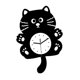 thumbnail image 3 of Reloj de pared con forma de gato, silencioso, bonito, multifuncional, fácil de instalar, creativo, para habitación de niños, decoración de interiores, negro, 3 of 8