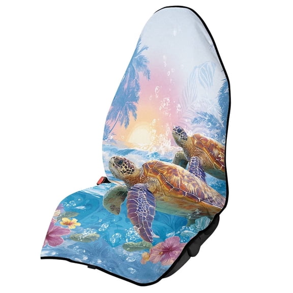 Bulopur Tropical Front Car Seat Towel Sea Turtle Universal Sweat Carseat Protector for Beach Breathable Athletic Towel for Summer Car Decor Fit SUV Sedan Truck