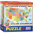 thumbnail image 1 of Rompecabezas EuroGraphics con el mapa de los Estados Unidos, 200 piezas, 1 of 3