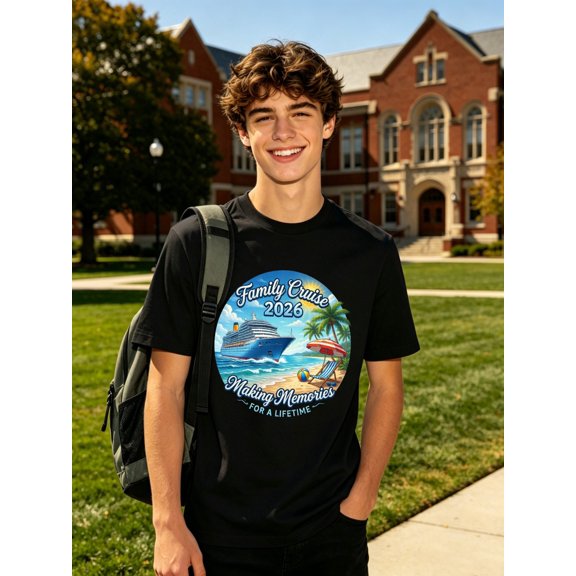 family cruise 2026 t shirt for teenagers 100 hip hop oversized shirt vintage t shirt urban streetwear tees activities back to school outfits summer camp clothing f