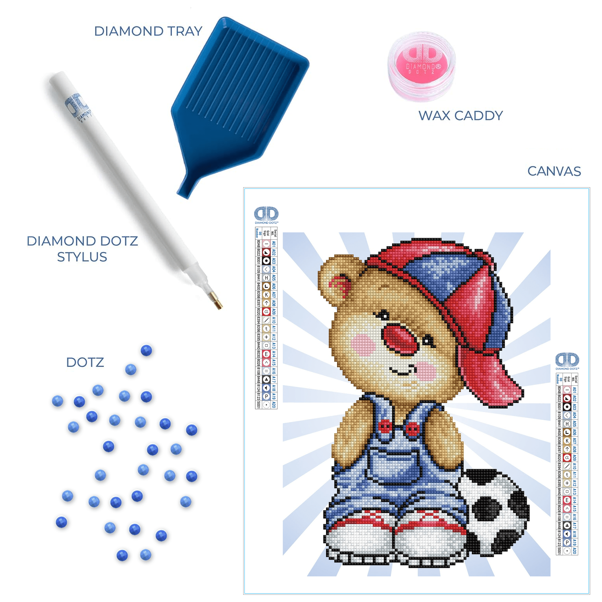Diamond Dotz Lets Play with Frame Bear  Diamond Painting Kits for Adults - Diamond Art Kits a Relaxing Creative Craft Kit with Dotz Gems 14"x10.9"