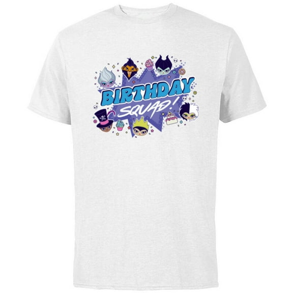 Disney Villains Cute Evil Family Friends Crew Birthday Squad - Short Sleeve Cotton T-Shirt for Adults - Customized-White