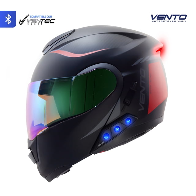 Casco para Motocicleta VENTO Gtv1 Bluetooth L Negro/Rojo