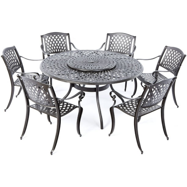 Alfresco Home Westbury Cast Aluminum Dining Set With 59" Round Dining