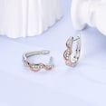 thumbnail image 3 of MULA European Rose Color Thread Wrapped 925 Sterling Silver Hoop Earrings 5A Zircon for Women Gift, 3 of 5
