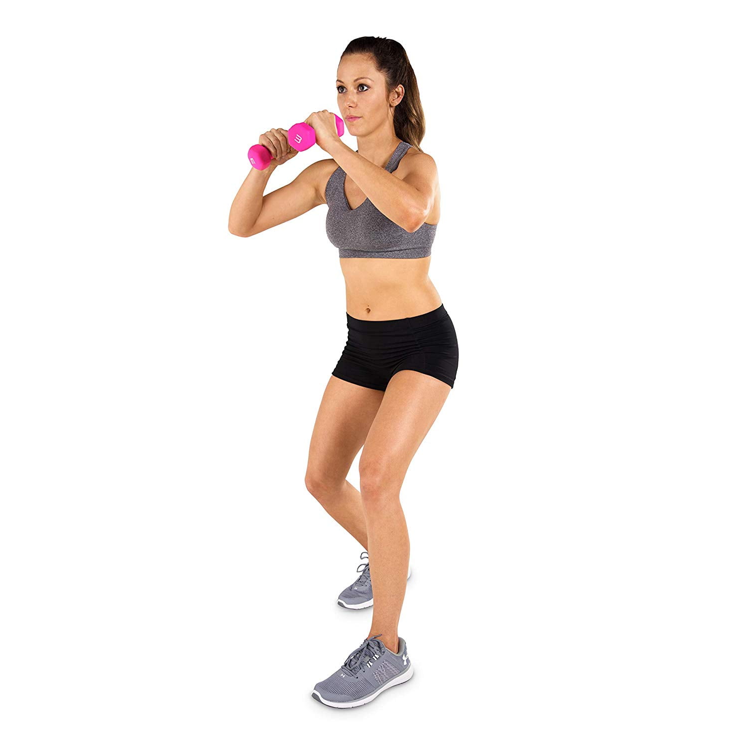 WF Athletic Supply 32lb Neoprene Dumbbell Set with Storage Rack