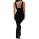 thumbnail image 4 of Lucakuins Vestido ajustado sin mangas para mujer, dobladillo de cola de pez, cuello en V, vestido de fiesta fruncido para cóctel, playa, club, ropa de calle Lucakuins  moda, 4 of 8