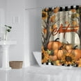 thumbnail image 2 of Welcome Autumn Pumpkin Sunflower Shower Curtains,Reusable Show Curtain with Hooks Retro Polyester Fabric Curtains for Bathroom Bathtub Autumn Holiday, 2 of 5