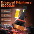 thumbnail image 2 of Faros antiniebla HIKARI WINGS H11 50000LM 6000 K impermeables (paquete de 2), 2 of 6