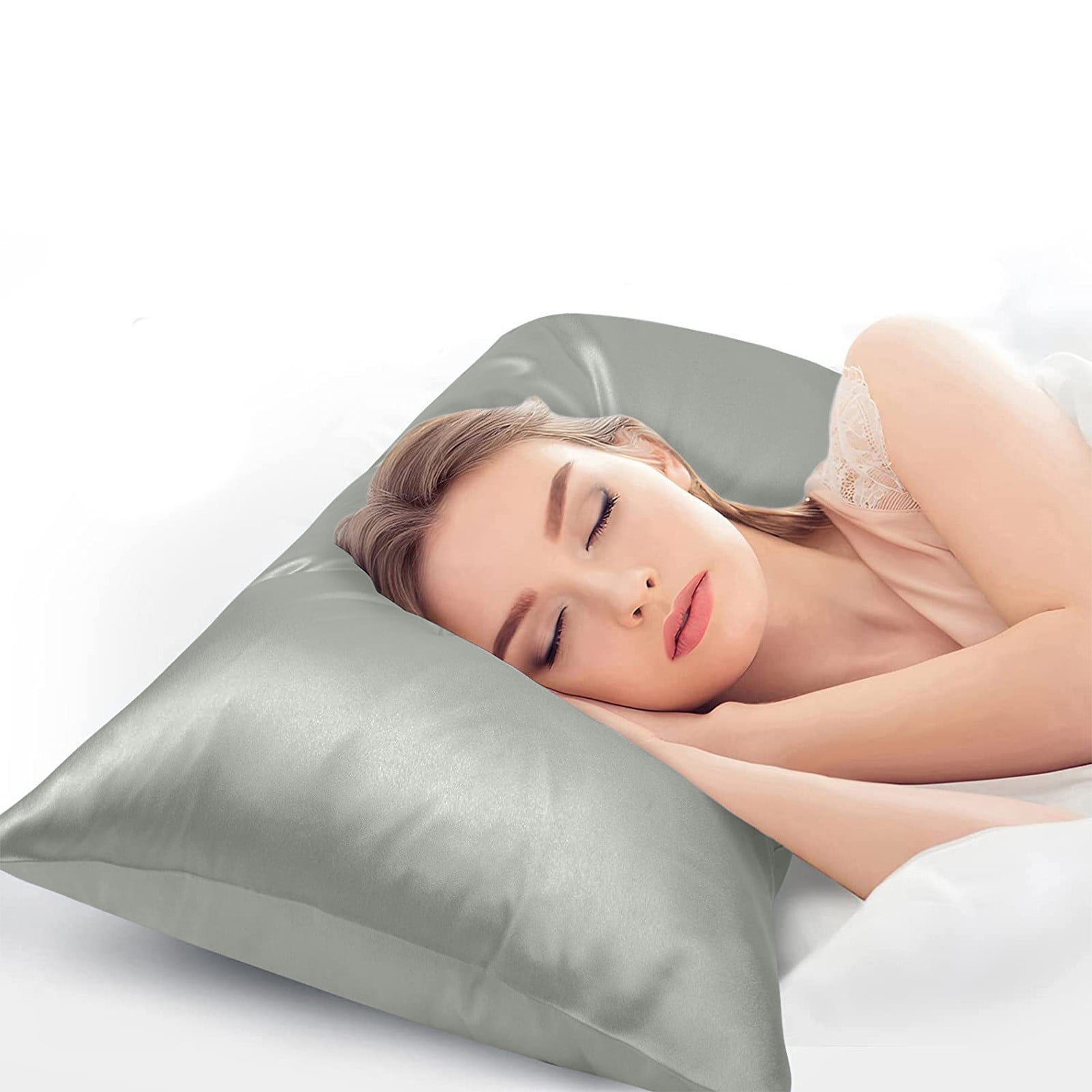 Long Silk Pillowcase, Silk Pillow Cases for Hair and Skin with Zipper, Gifts for Women Men