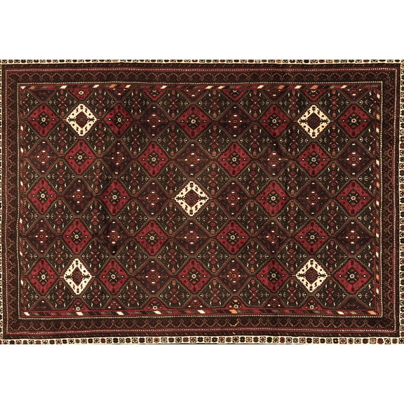 Ahgly Company Indoor Rectangle Persian Brown Traditional Area Rugs, 5' x 7'