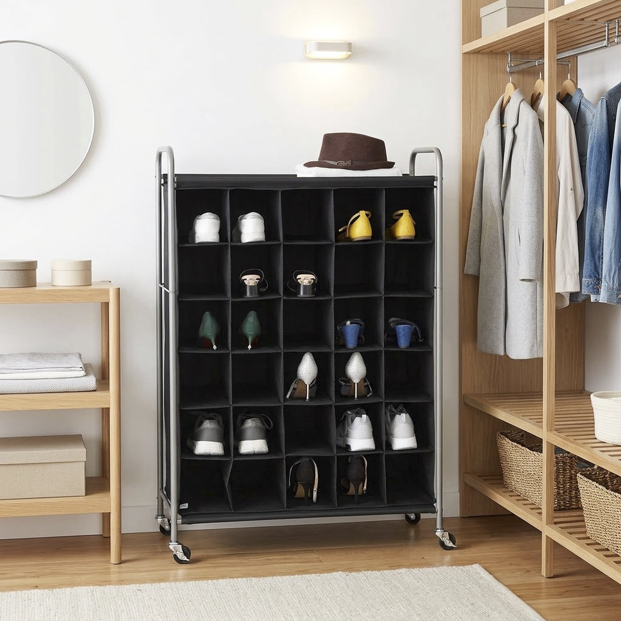 Mainstays 6 Tiers 30-Pairs Shoe Organizer, Black