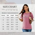 thumbnail image 3 of SHIBEVER T-Shirts for Women Summer Short Sleeve Tops Casual Loose Tunic Tops Side Split Ladies Comfortable Crewneck Tops Blouse Pink M, 3 of 9