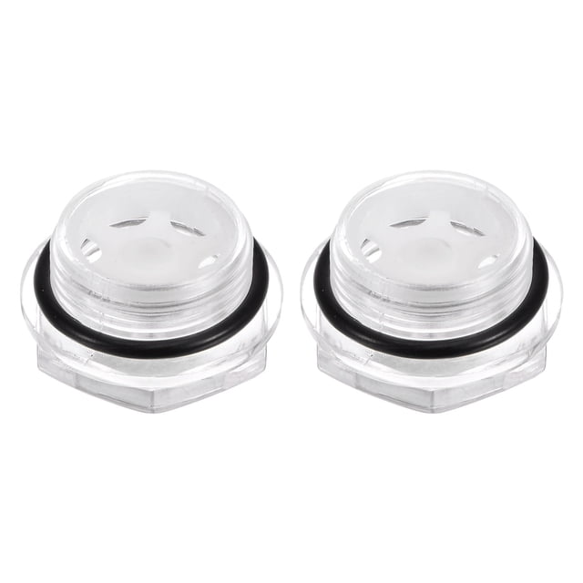 Uxcell 2 piezas de cristal de nivel de aceite para compresores de aire M24 x 1.5mm, ventana indicadora de aceite de cabeza hexagonal de plástico para tanques de engranajes