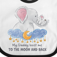 thumbnail image 4 of Inktastic My Daddy Loves Me to the Moon and Back Elephant Family Boys or Girls Baby Bib, 4 of 4
