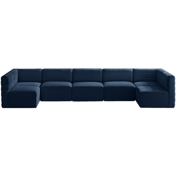 Meridian Furniture Quincy Navy Velvet Modular Sectional