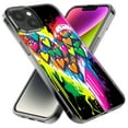 thumbnail image 2 of MUNDAZE Apple iPhone 14 Shockproof Clear Hybrid Protective Phone Case Colorful Rainbow Hearts Love Graffiti Painting Cover, 2 of 5