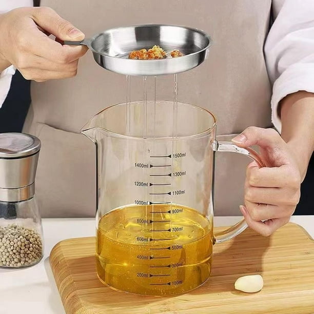 Botella de aceite grande Perfecl de vidrio de borosilicato alto con tapa Dispensador de aceite y vinagre 1500ML