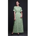 thumbnail image 3 of Bimba Rayon European Seeds Leaves Ladies Long Gown Boho Beach Cocktail Party Maxi SlitÂ&nbsp;Dress-X-Large, 3 of 6