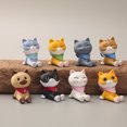 thumbnail image 1 of Figuras de animación de gato sentado, muñecos de dibujos animados, adornos de juguete, 8 Uds./Set"8 sitting cats" Fivean Toy model, 1 of 2
