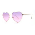 thumbnail image 4 of Womens Classic Metal Rim Heart Shape Valentines Sunglasses Gold Purple Pink, 4 of 4