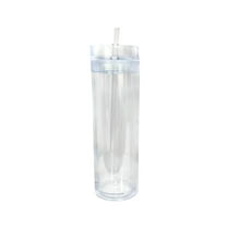Tumbler with Same Lid and Straw 16 Oz Plastic CupDouble Clear Plastic Cup Straight Sippy Cup Summer Sports Water Cup