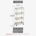 thumbnail image 4 of Langgg 2/3/4 Layer Gap Storage Rack Kitchen Slim Slide Tower Movable Assemble Plastic Bathroom Shelf Wheels Space Saving Organizer, 4 of 9