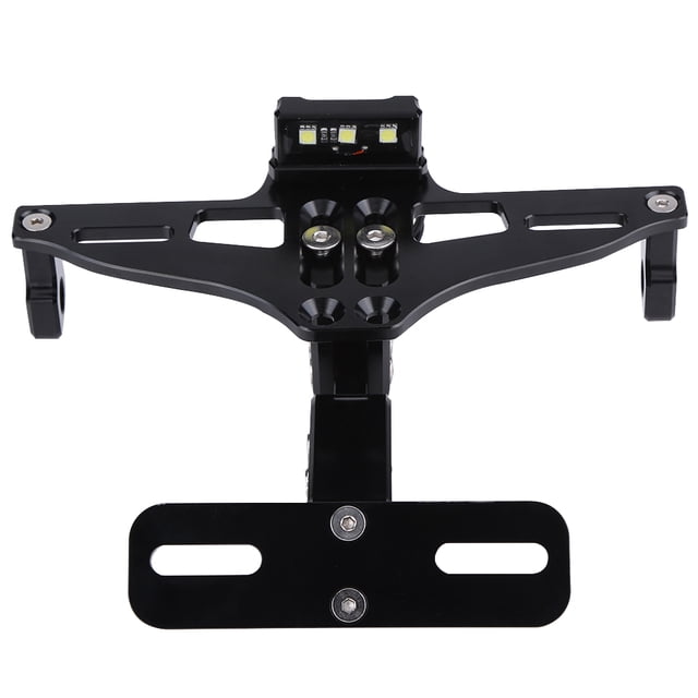 Support de Cadre de Plaque d'Immatriculation en Aluminium Réglable avec Lumière, Idéal pour la Moto