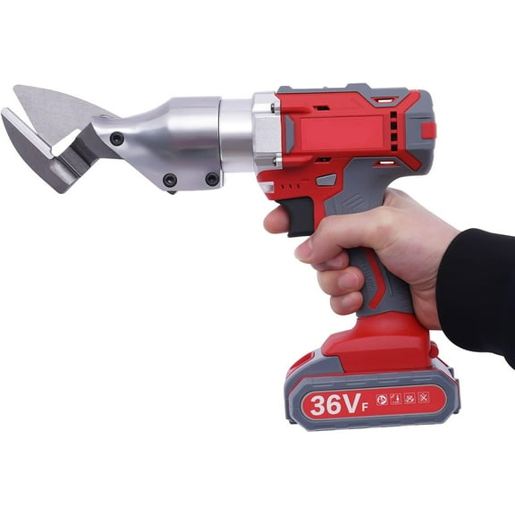 Electric Metal Cutting Shear, 36V Cordless Sheet Metal Cutter, Battery Powered Electric Scissors W/2-Speed Adjustment, Rechargeable Hand-Held Scissors(2 Batteries Included)
