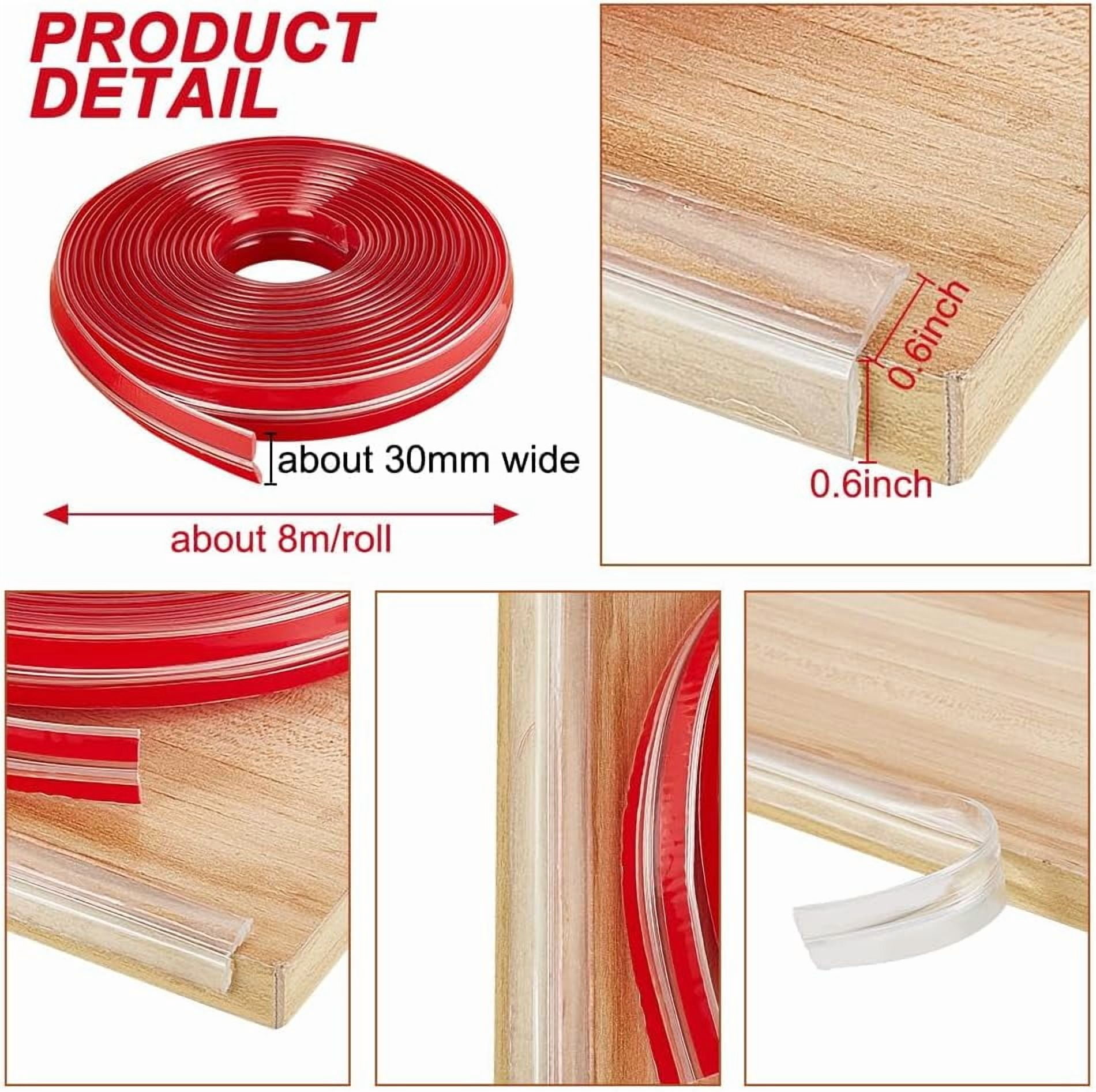 8M Corner Protectors 3cm/1.18 Inch Width Corner Protector Proofing Furniture Corner Safety Bumpers Clear Edge Protectors for Against Corners Tables Drawers Sink Wall 1roll