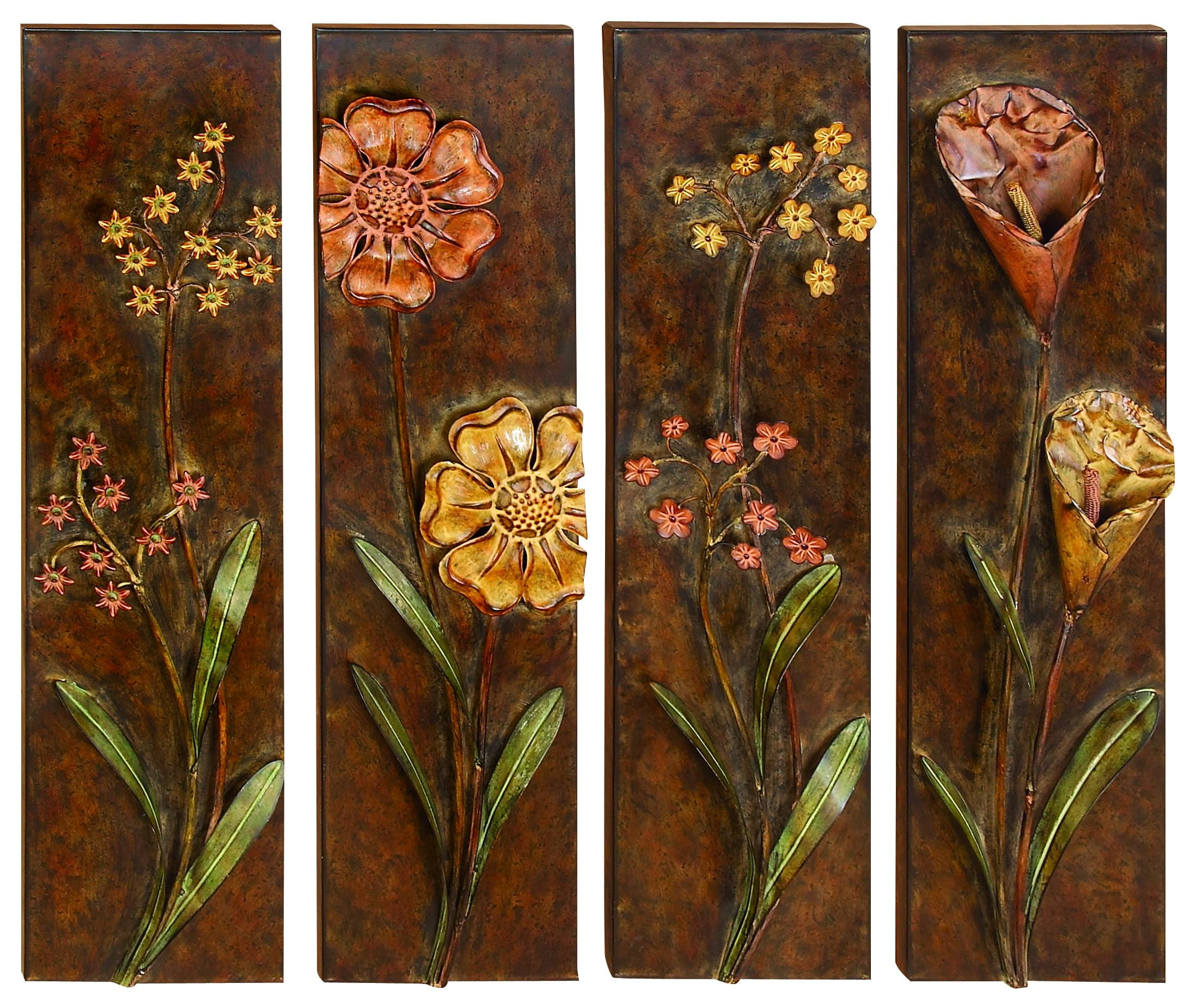 Metal Wall Decor Set Of 4 Assorted Low Priced