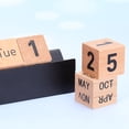 thumbnail image 2 of Pretyzoom Cube Calendar Wood Desk Decoration with Vintage Open Storage Container, 2 of 6