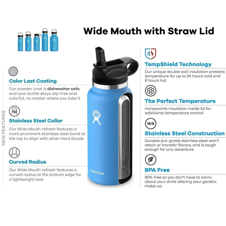 Hydro Flask 32 oz. Wide Mouth Flex Straw Cap Bottle Mesa
