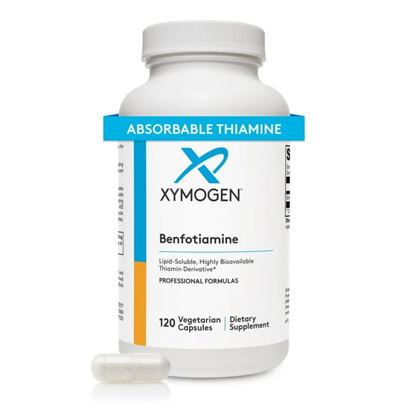 XYMOGEN Benfotiamine 300mg - Highly Bioavailable Thiamine B1 Supplement Derivative to Support Metabolic, Nerve   Vascular Health (120 Capsules)
