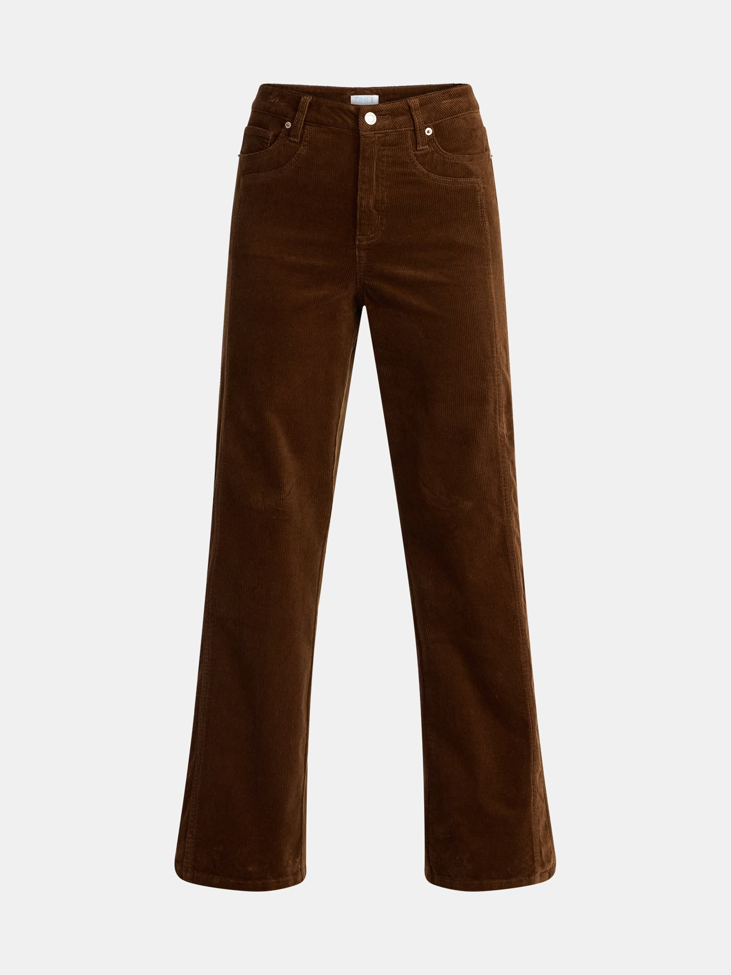 Time and Tru Women's and Women's Plus Corduroy Seamed Wide Leg Pants, 31" Inseam, Sizes 2-22