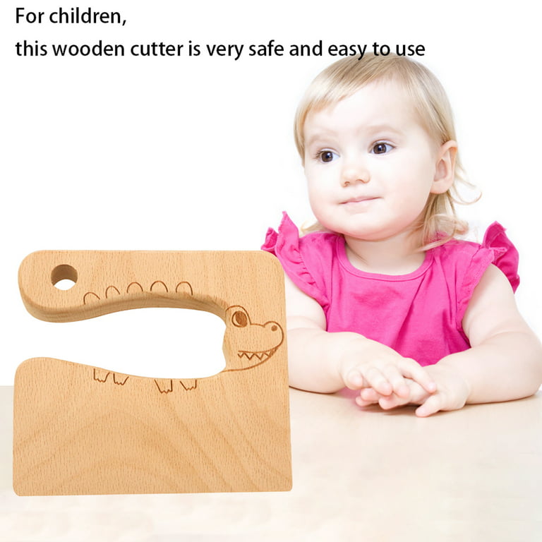 Safe Wooden Children's Knife, Wooden Knife, Vegetable and Fruit Cutter,  Wooden Chopper, Knife for Kids, Kitchen Wooden Toy 