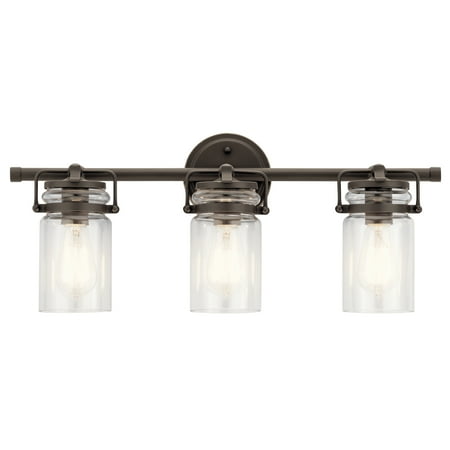 

Kichler Brinley 24 3 Light Olde Bronze Vanity Light with Clear Glass Shades