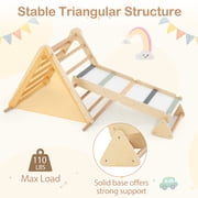 Spaco 3-in-1 Pikler Triangle Climbing Set Kids Foldable Montessori Toys with Ramp, Natural