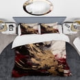 thumbnail image 2 of Designart "Fluid Fusion in Gold and Red I" Abstract Bedding Covert Set - Modern Gold Transitional Bed Set With 2 Shams, 2 of 6