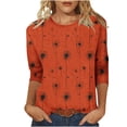 thumbnail image 2 of Aimik Women's Vintage Floral Print Top Summer Crew Neck 3/4 Sleeve Casual Office Tee Loose Lightweight Top, 2 of 6