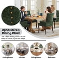 thumbnail image 6 of PAPROOS Upholstered Dining Chairs Set of 4, Chenille Fabric Tufted Dining Room Chair with Curved Solid Wood Legs, Modern Accent Dining Chair with Arm, Armchair for Kitchen, Living Room, Olive Green, 6 of 10