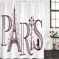 thumbnail image 2 of PARIS Bathroom Shower Curtains with 12 Hooks Polyester Waterproof Shower Curtain for Stalls and Bathtubs Pink Eiffel Tower Romantic Floral Leaves Couple Decorative Bathroom Curtain 72x84 Inches, 2 of 9