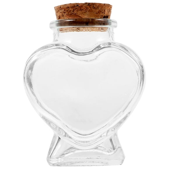 Wishing Bottle Clear Glass Bottle Wedding Favors Heart Shaped Jar Glass Jar with Cork
