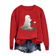 thumbnail image 3 of Plus Size Halloween T Shirts for Women Funny Cute Long Sleeve Graphic Tees Casual Loose Pullover Tops Fall Clothes Hot Pink, M, 3 of 6