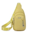 thumbnail image 1 of MesaSe Sac de Poitrine pour Femmes avec Sangle Réglable en Cuir PU avec Sangle pour Guitare (Jaune), 1 of 6