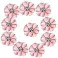 thumbnail image 2 of 10pcs Shining Flower Rhinestone Embellishment Flatback Button Wedding Decoration Pink, 2 of 8