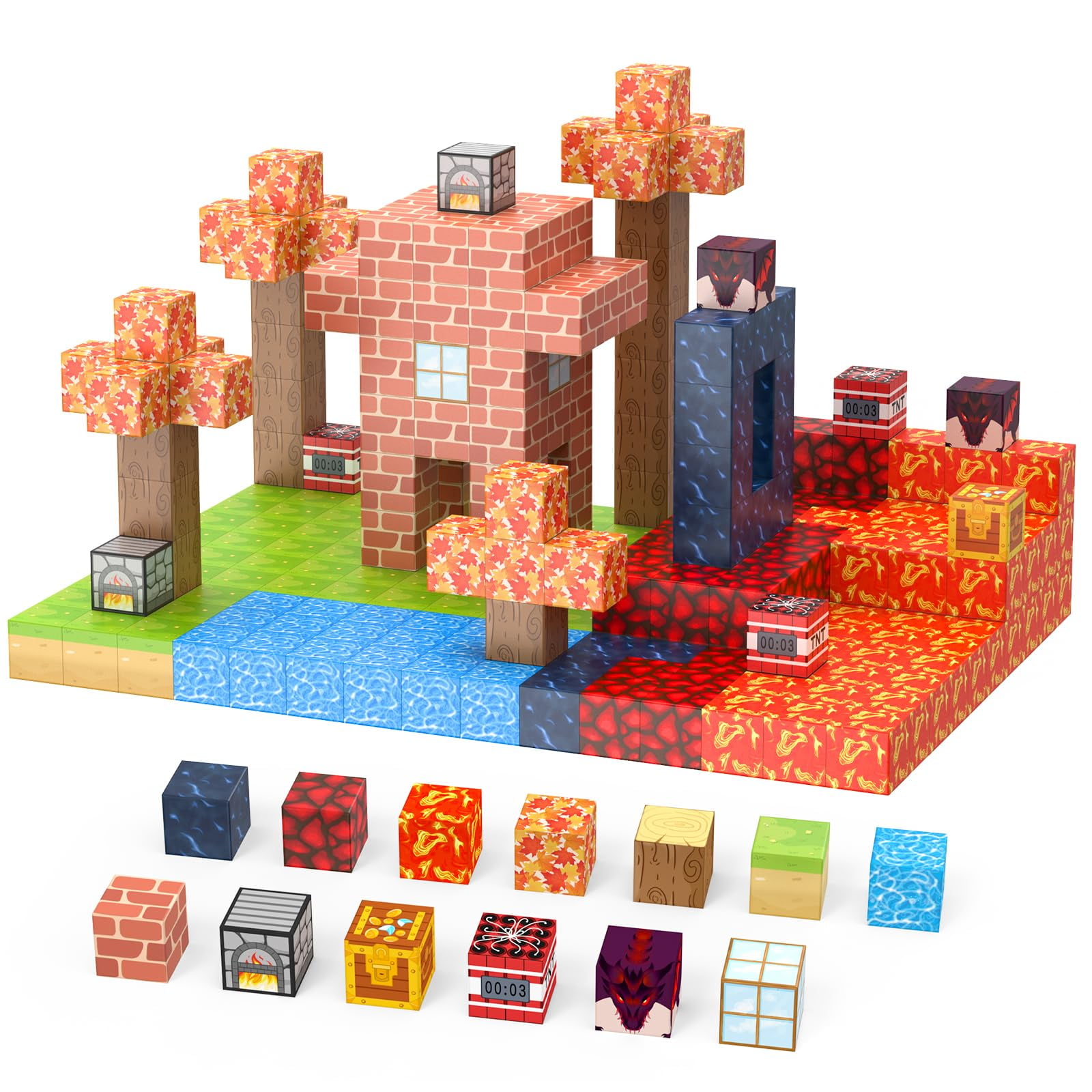 Magnetic Blocks 100 PCS Magnetic Tiles Building Toys,Toddler Toys