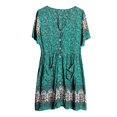 thumbnail image 3 of Mini Vestido Informal Mini vestido informal para mujer Estilo bohemio Traje de vacaciones con estampado floral de gran tamaño Kuymtek Verde M para Mujer, 3 of 8
